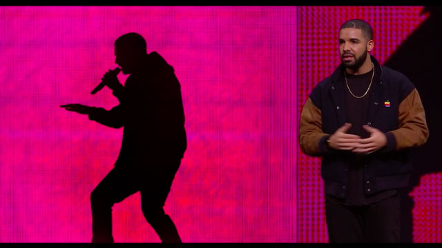Drake giving his speech at Apple's WWDC 2015.