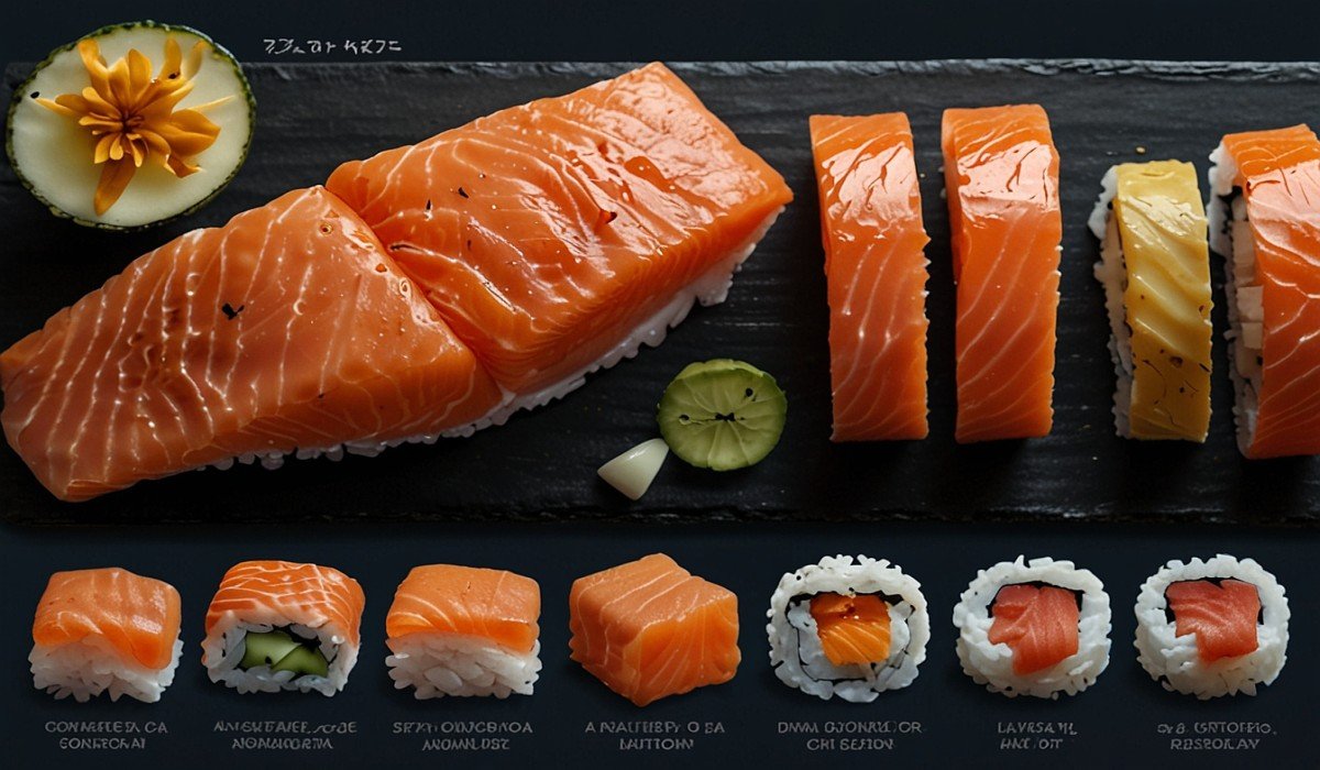 Sushi Order Topped with Salmon nyt